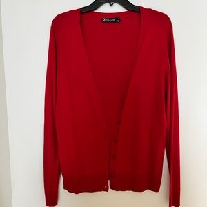 New York & Company NWT Red Long Sleeve Cardigan. Size:XL *runs small*